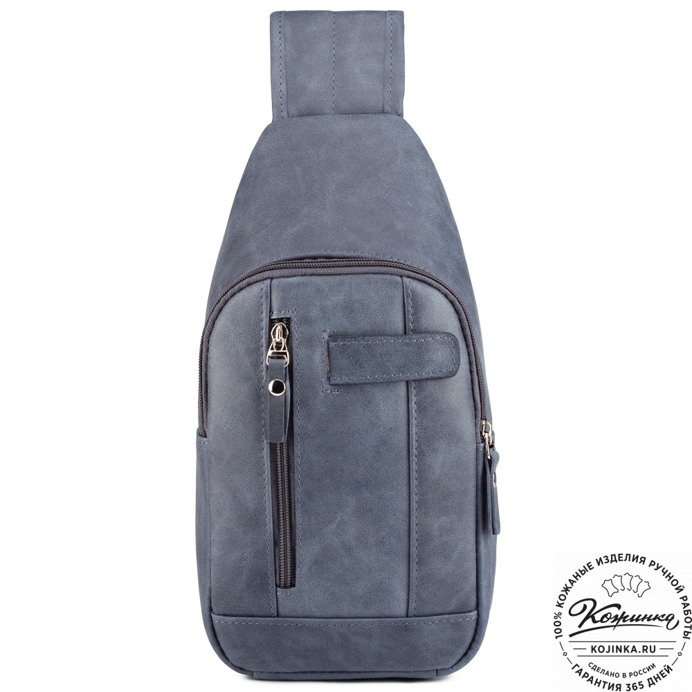 Кожаная нагрудная сумка "Ватикан" (джинс)