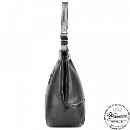 Женская кожаная сумка "Бэлла" (чёрная)