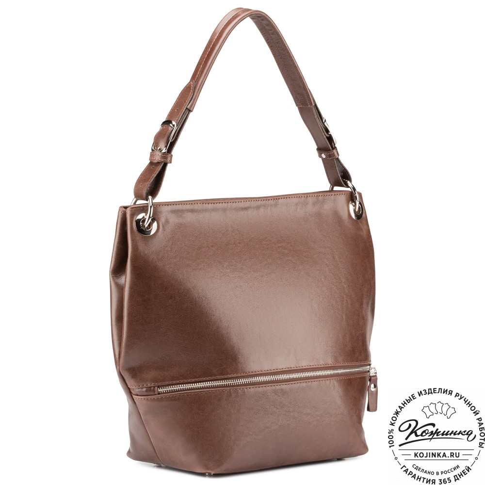Женская кожаная сумка "Бэлла" (коричневая)