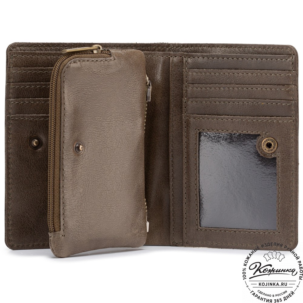 Кожаное портмоне "Япония" (олива)