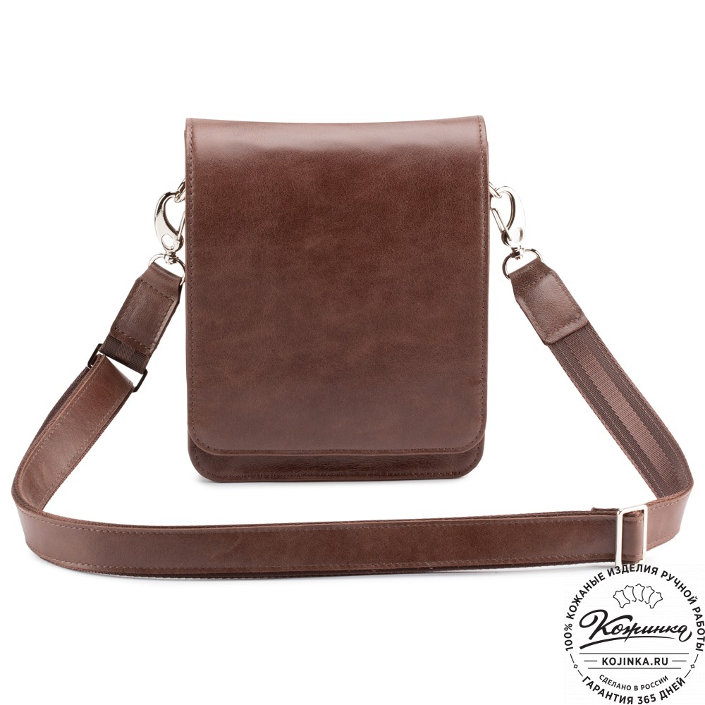 Мужская кожаная сумка "Таллин" (коричневая)
