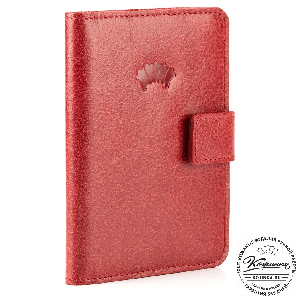 Кожаный бумажник водителя Бостон (малина)