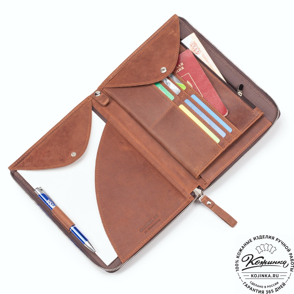 Кожаная папка для документов "Кейптаун" (коричневый крейзи)