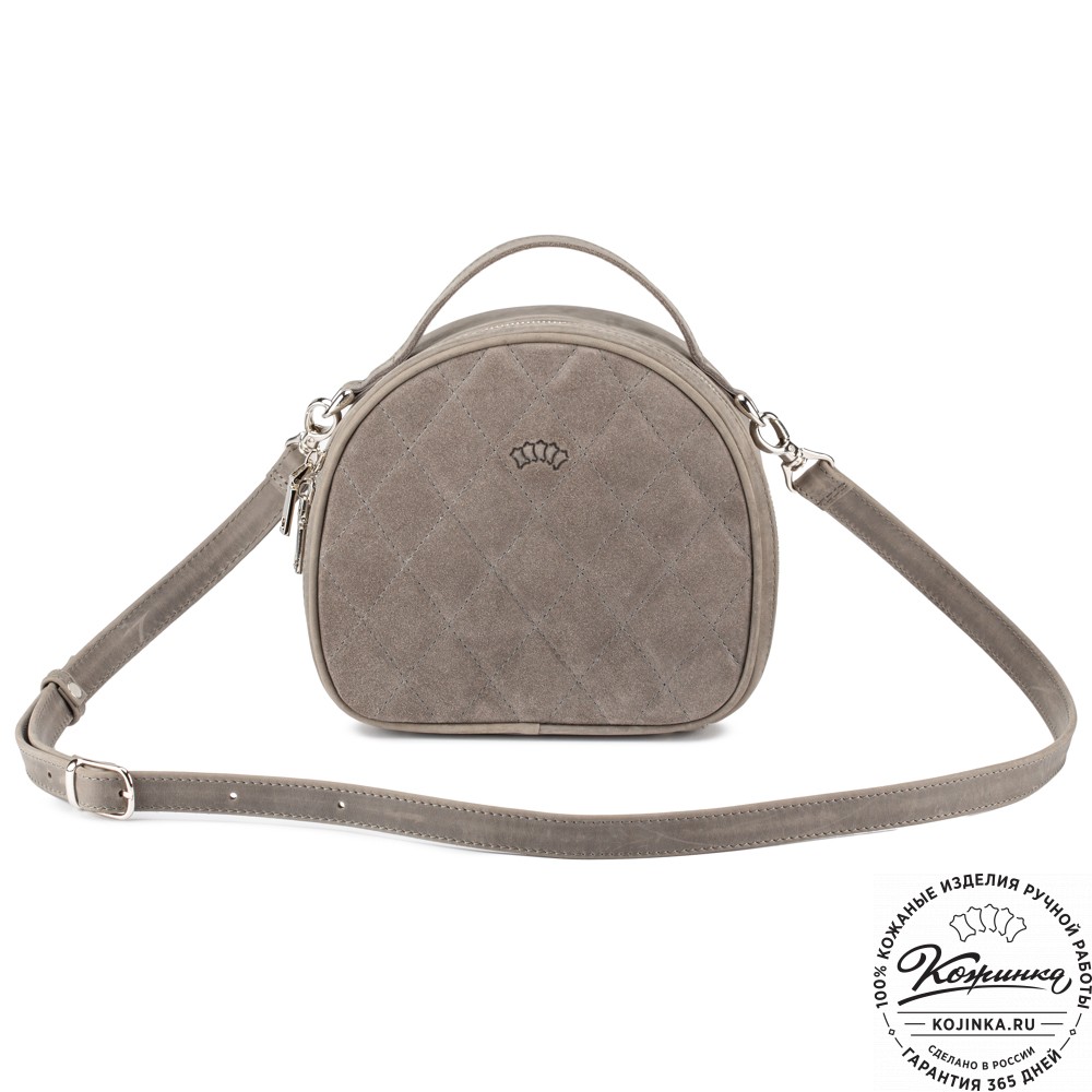 Женская кожаная сумка "Селин" (серая)