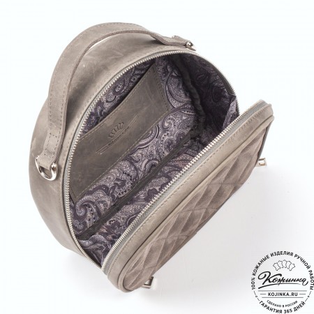 Женская кожаная сумка "Селин" (серая)