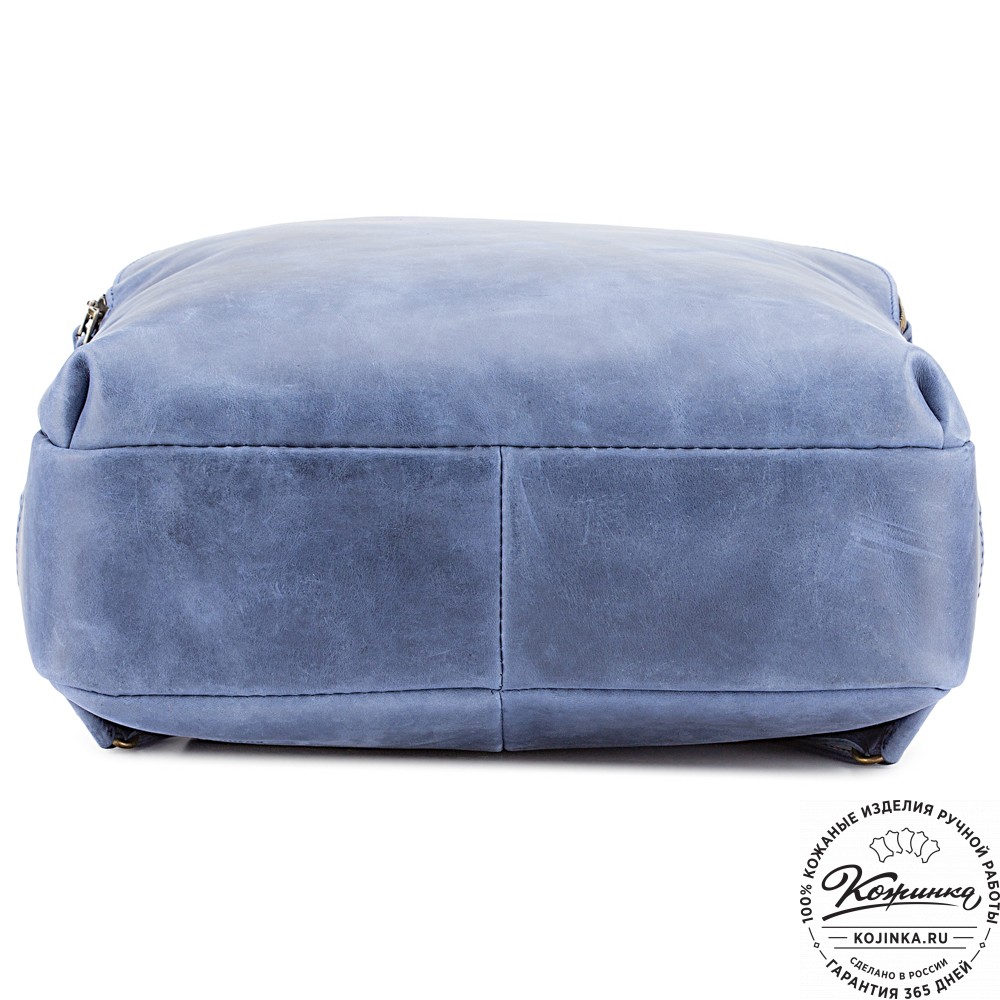 Кожаный рюкзак "Артур" (синий крейзи)