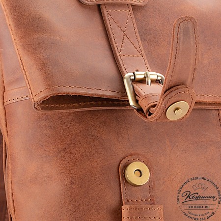 Кожаный рюкзак "Бэнжамин" (коричневый крейзи)