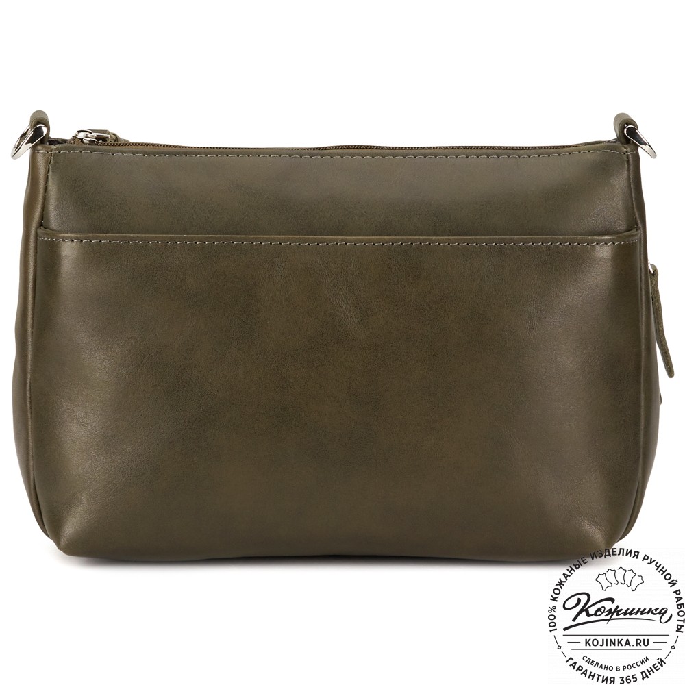 Женская кожаная сумка "Эмма" (хаки гладкая кожа)