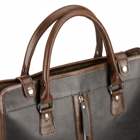 Кожаная деловая сумка "Юстин" (чёрная)