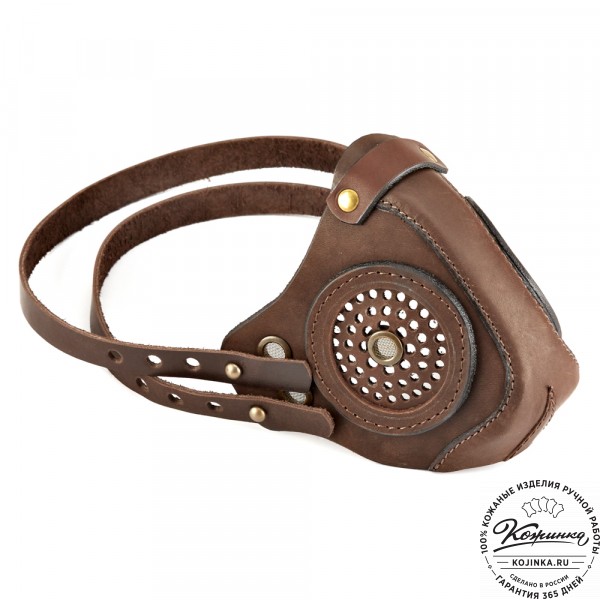 Кожаная маска Раптор (коричневая). фото 1