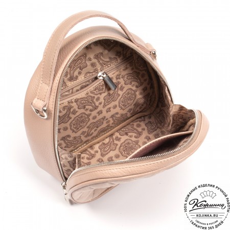 Женская кожаная сумка "Селин" (пудра)