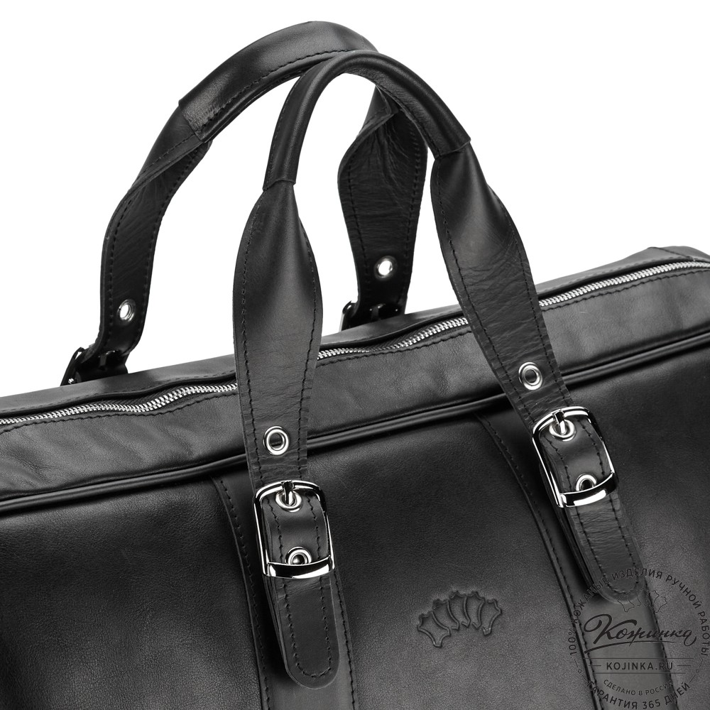 Кожаная дорожная сумка "Бристоль" (чёрная)