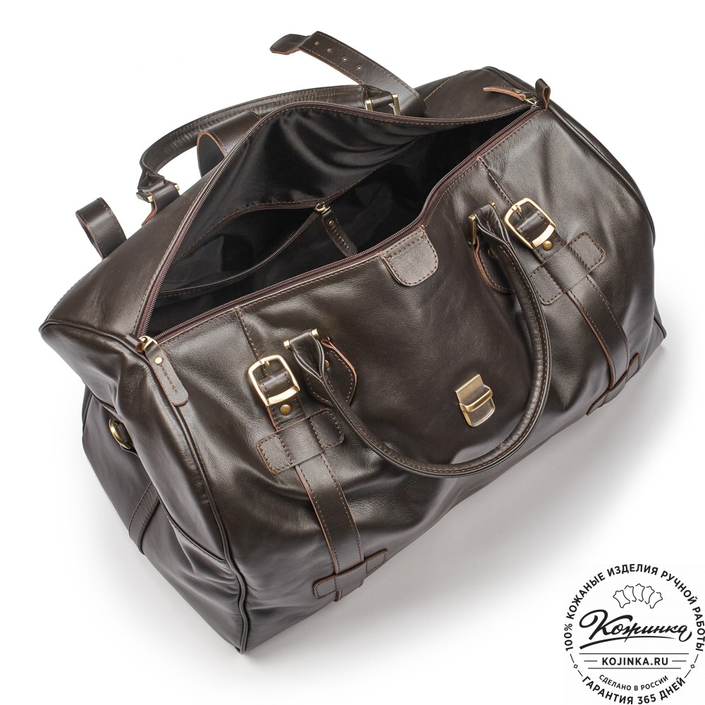 Кожаная дорожная сумка "Кордова" (коричневая)
