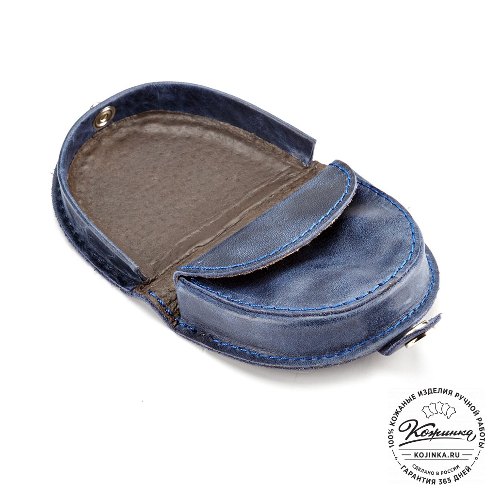 Кожаная монетница "Сицилия" (синий антик)