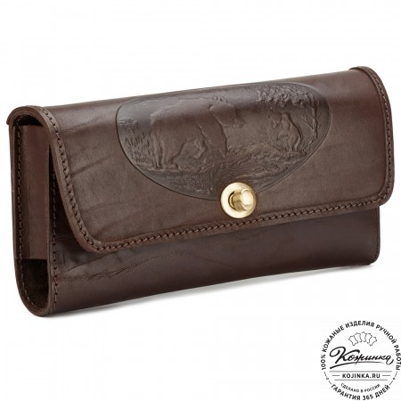 Кожаная рюмочница (коричневая)