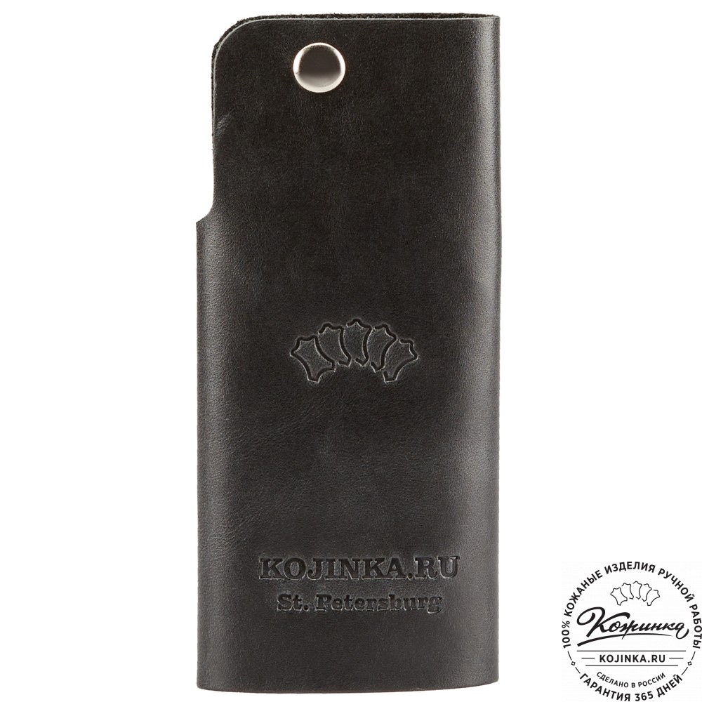 Кожаная ключница "Латвия" (чёрная)