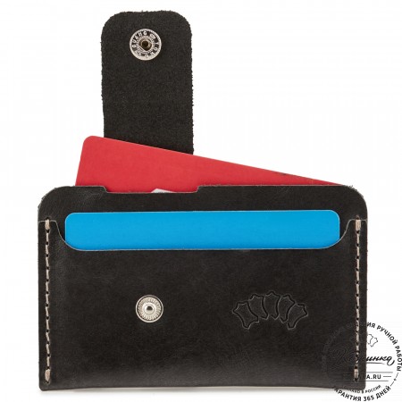Кожаная визитница "Уэльс" (чёрная)