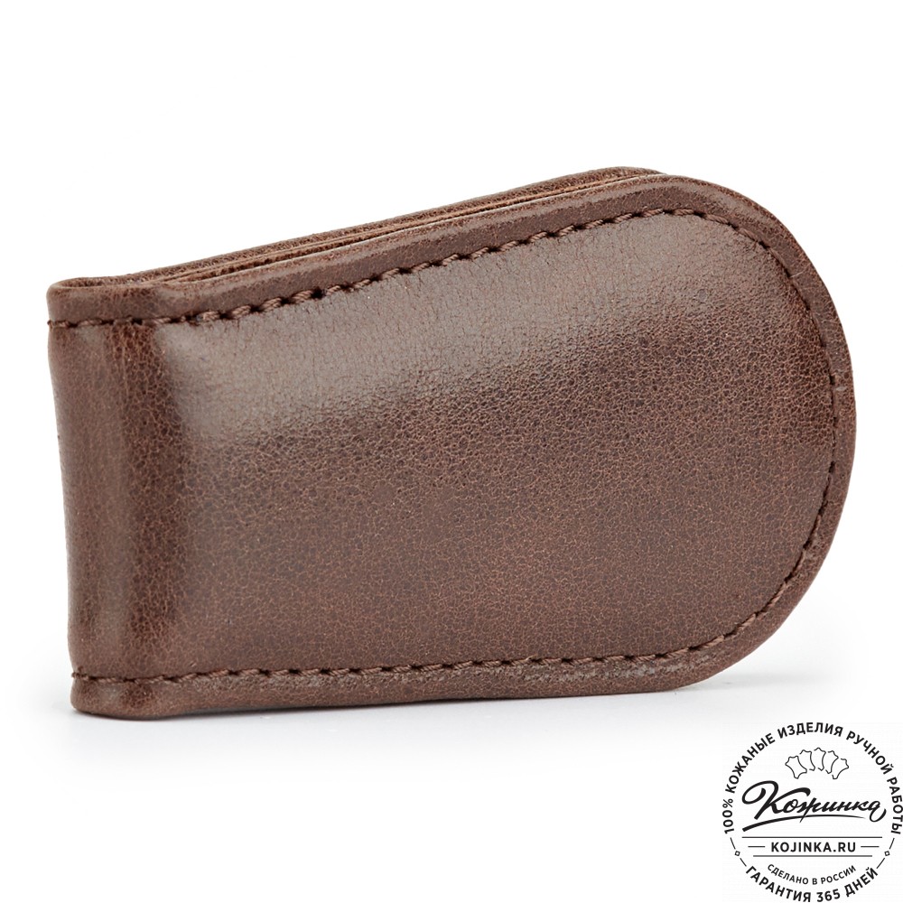 Кожаный зажим для денег "Бонн" (коричневый)