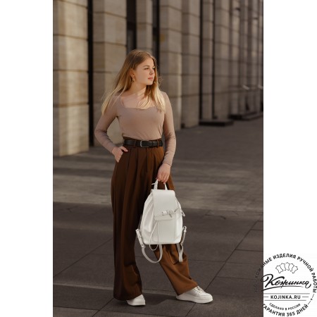 Женский кожаный рюкзак "Гейша" (розовый)