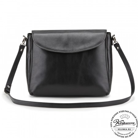 Кожаная женская сумка "Кейт" (чёрная)