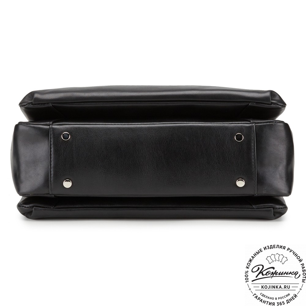 Кожаная женская сумка "Кейт" (чёрная)