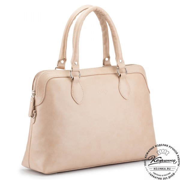 Женская кожаная сумка "Аврора" (бежевая). фото 1