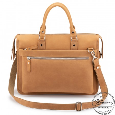 Кожаная деловая сумка "Вильямс" (коричневый крейзи) 