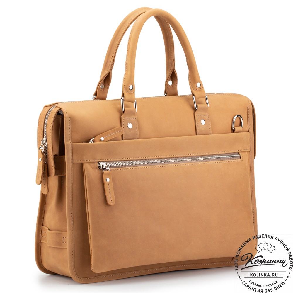 Кожаная деловая сумка "Вильямс" (коричневый крейзи) 