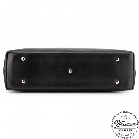 Женская кожаная сумка "Аврора" (чёрная гладкая кожа)