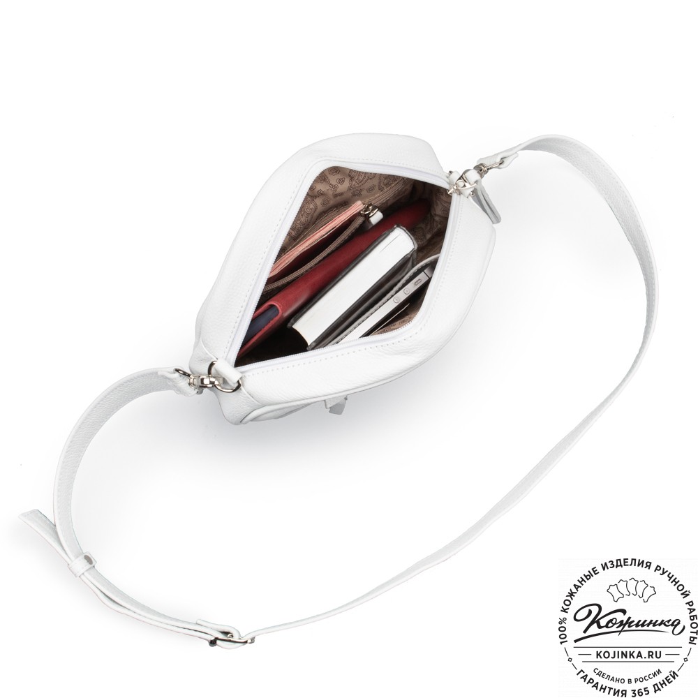 Женская кожаная сумка "Дарья" (белая)
