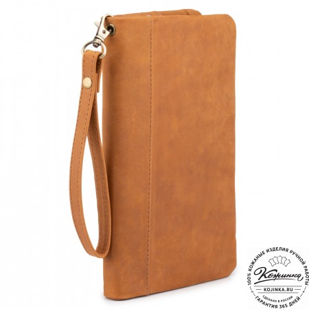 Кожаный клатч "Дарси" (коричневый крейзи)