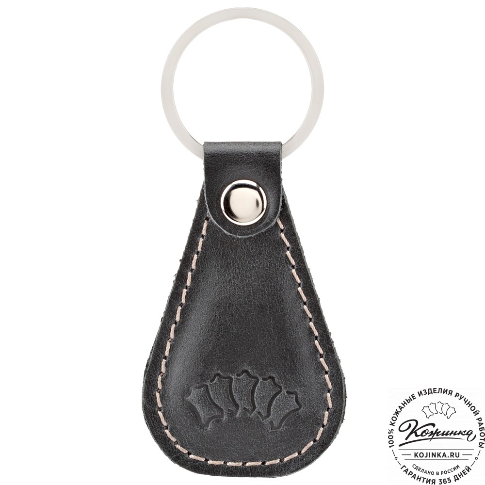 Кожаный брелок "Дельта" (чёрный)