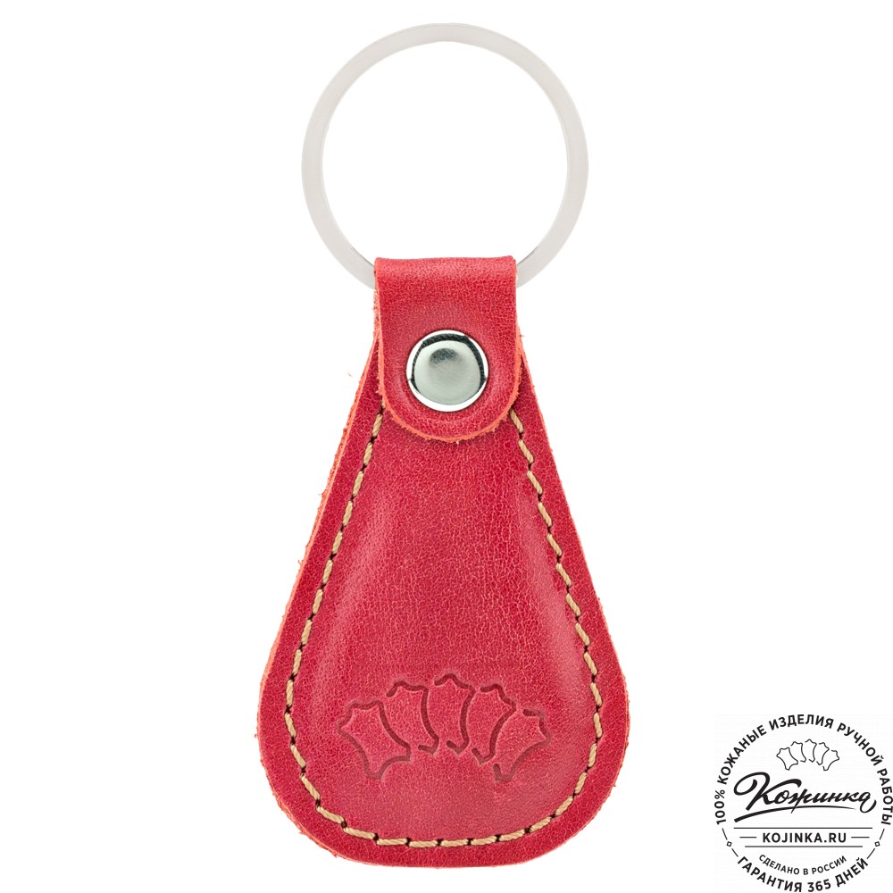 Кожаный брелок "Дельта" (красный)