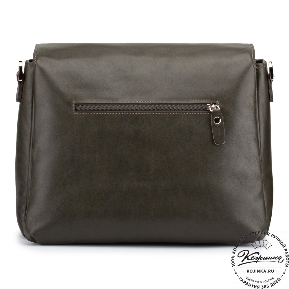 Кожаная женская сумка "Кейт" (хаки гладкая кожа)