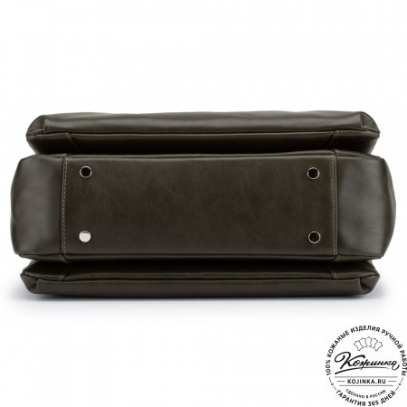 Кожаная женская сумка "Кейт" (хаки гладкая кожа)