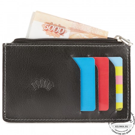 Кожаный футляр для карт "Фиджи" (чёрный)