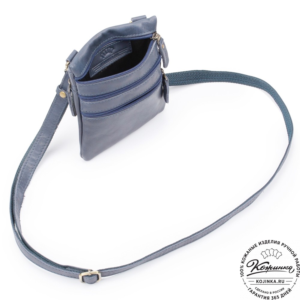 Кожаная сумка "Аллен макси" (джинс)