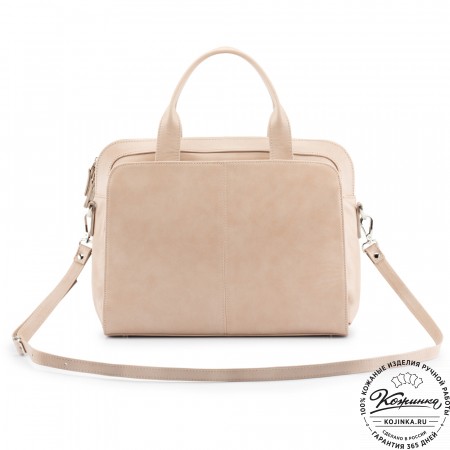 Женская кожаная сумка "Батерфляй" (пудра)