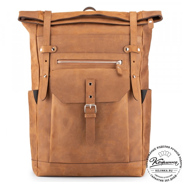 Мужской кожаный рюкзак "Орландо" (коричневый крейзи). фото 1