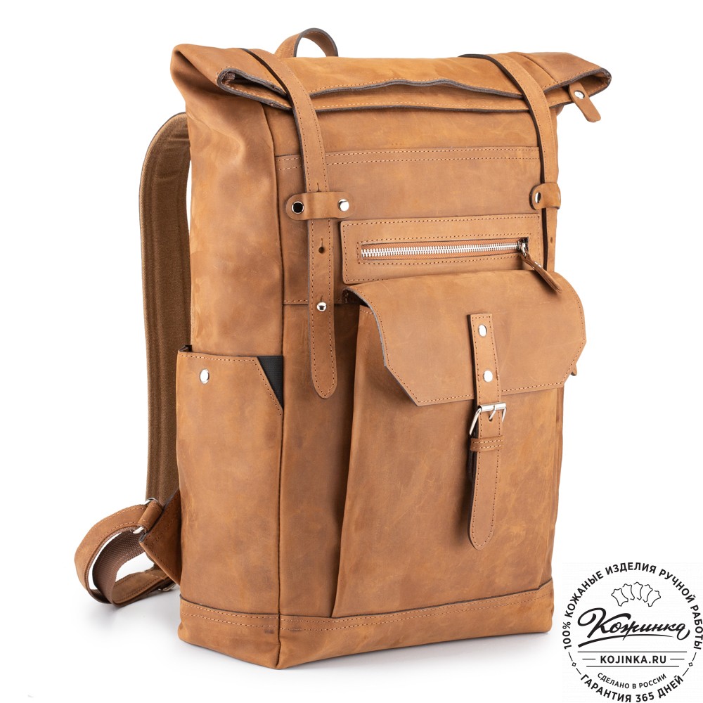 Мужской кожаный рюкзак "Орландо" (коричневый крейзи)