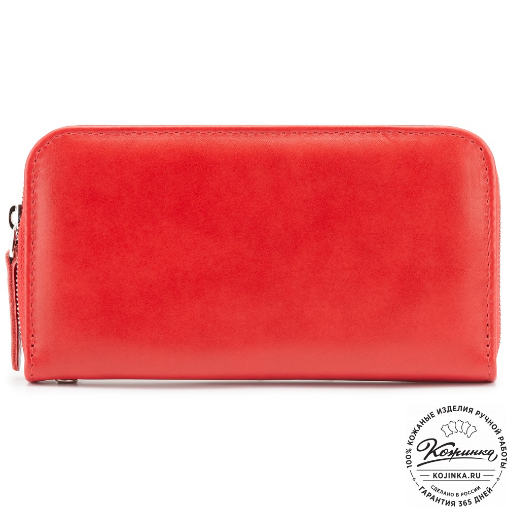 Кожаный клатч "Картер" (красная гладкая кожа) 