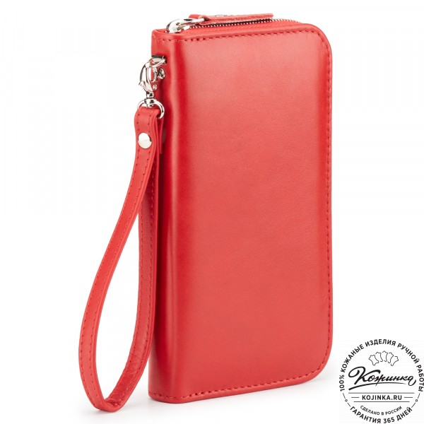 Кожаный клатч "Картер" (красная гладкая кожа) . фото 1