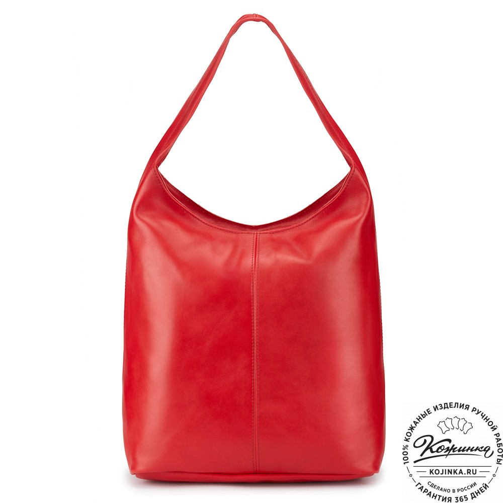 Женская кожаная сумка "Винтаж" (красная) 