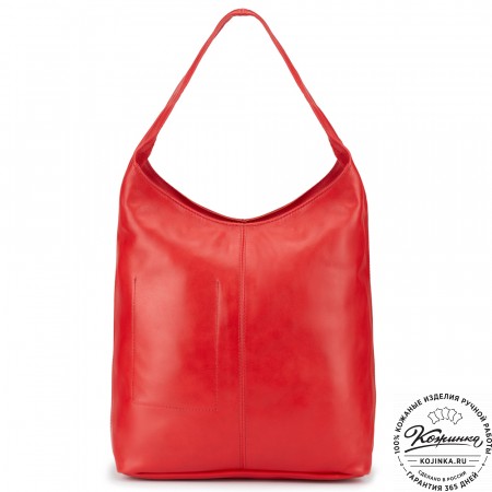 Женская кожаная сумка "Винтаж" (красная) 