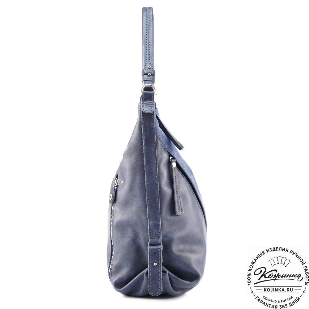 Женская кожаная сумка "Эмилия" (синяя)
