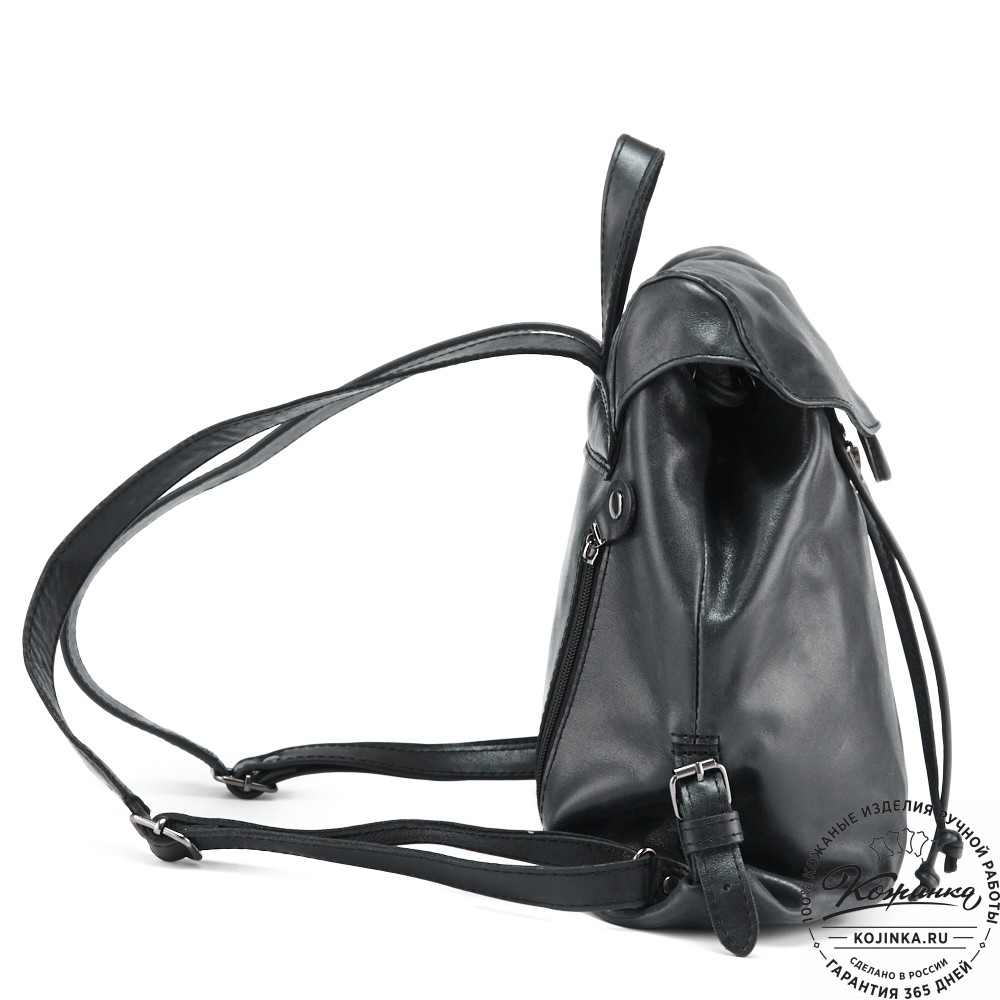 Женский кожаный рюкзак "Паулина" (чёрный)