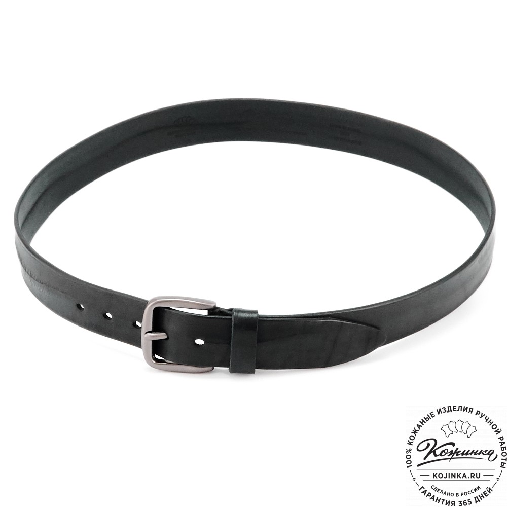 Кожаный ремень "Варяг" (чёрный)