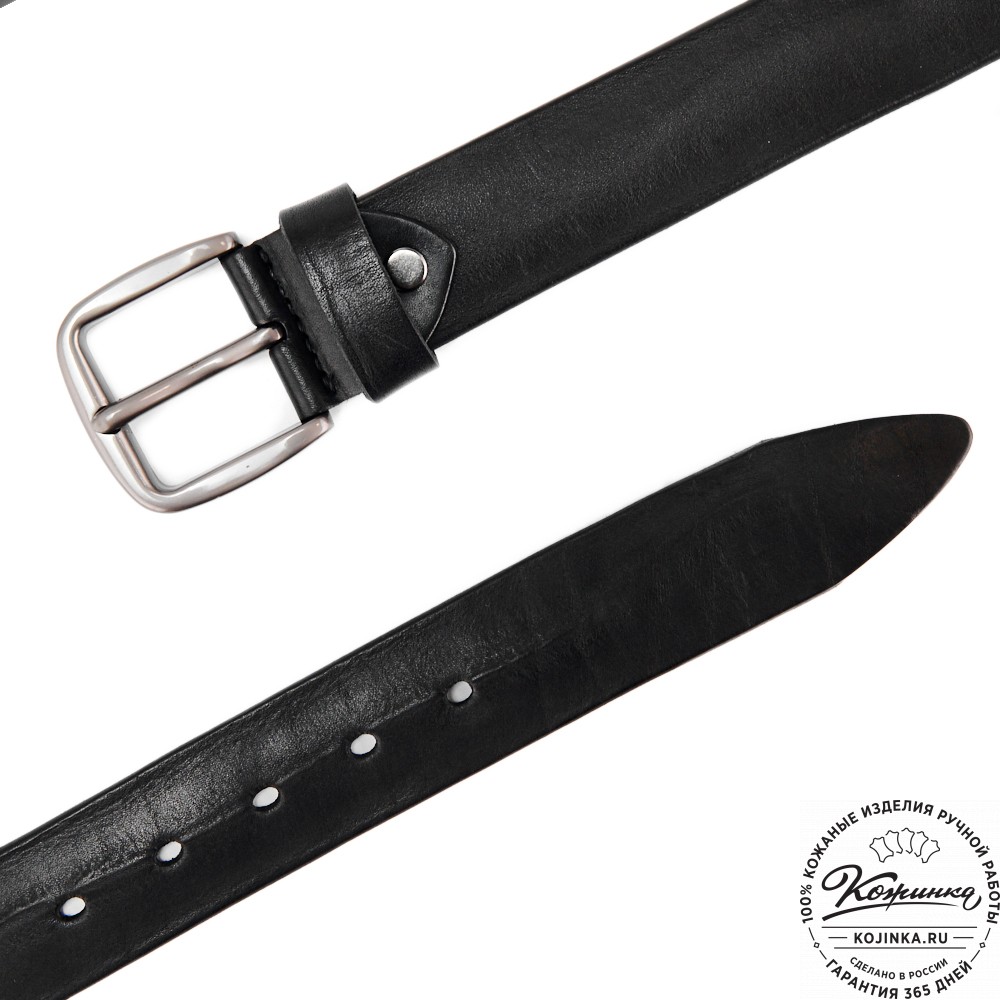 Кожаный ремень "Варяг" (чёрный)
