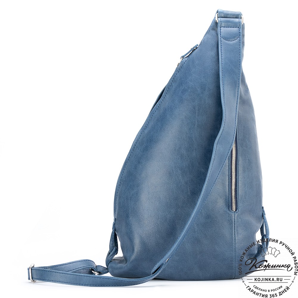 Кожаный рюкзак "Африка" (синий)