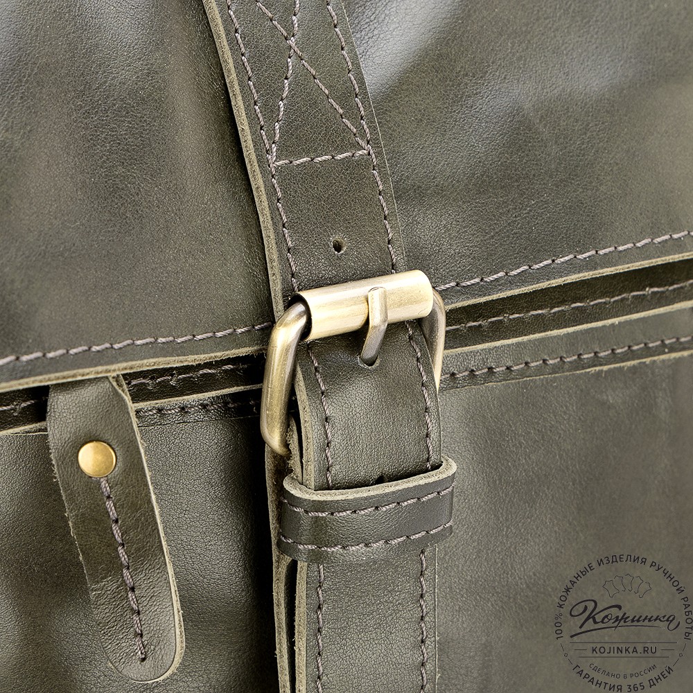 Кожаный рюкзак "Бэнжамин" (хаки гладкая кожа)